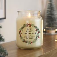 Personalised Christmas Wreath Large Jar Candle Extra Image 2 Preview